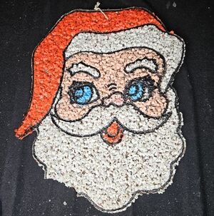Vintage Melted Popcorn Santa Head Decoration